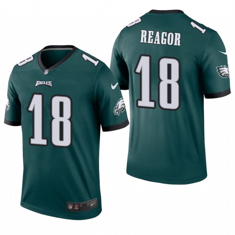 Men Philadelphia Eagles 18 Jalen Reagor Nike Green Color Rush Legend NFL Jersey